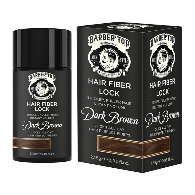 Fibras Capilares Castaño Oscuro Hair Fiber Lock 27,5 gr Barber TopFibra CapilarBarberpro.es
