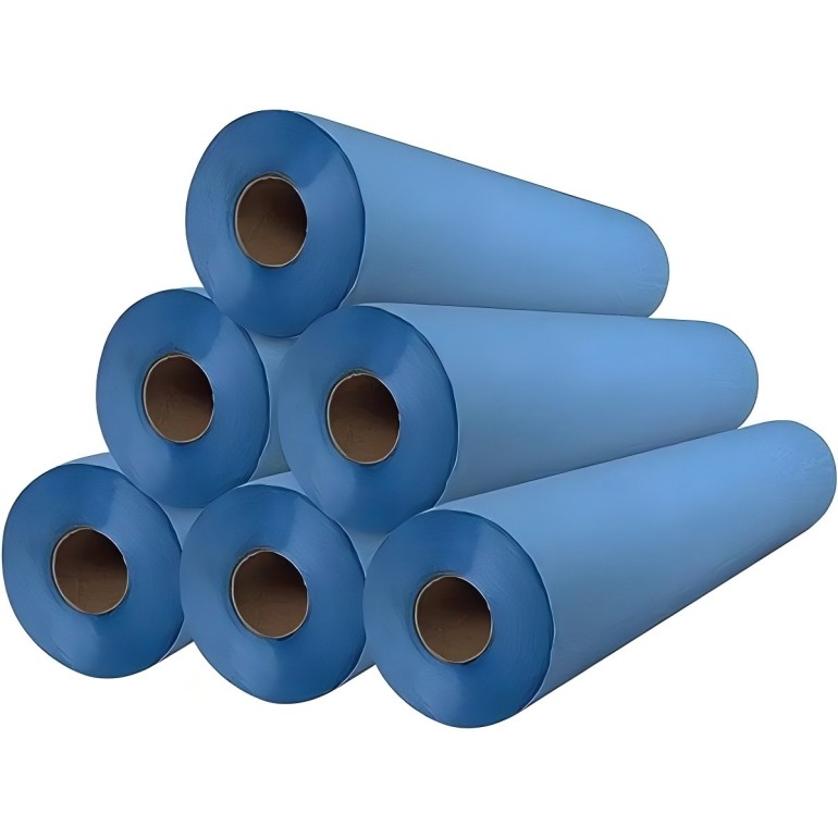 Rollo de Camilla Papel Crepado Azul 60 Metros LadycelDesechablesBarberpro.es