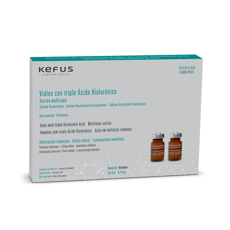 Barberpro.esCremas FacialesViales Ácido Hialurónico 10 unidades 5 ml Kefus